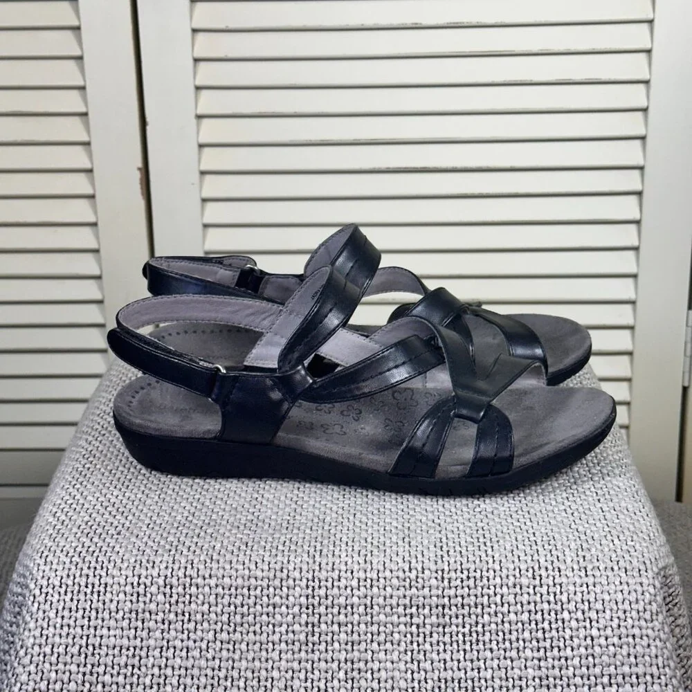 BareTraps Women's Jadra Jacey Black Comfort Fisherman Travel Sandal Size 9